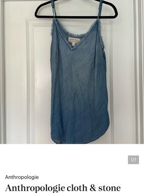 cloth & stone by Anthropologie Light Blue Denim Cami Tank Top